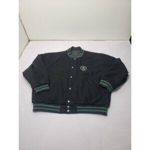 Michigan State MSU Reversible Varsity Jacket Black Green Founded 1855 Size ?